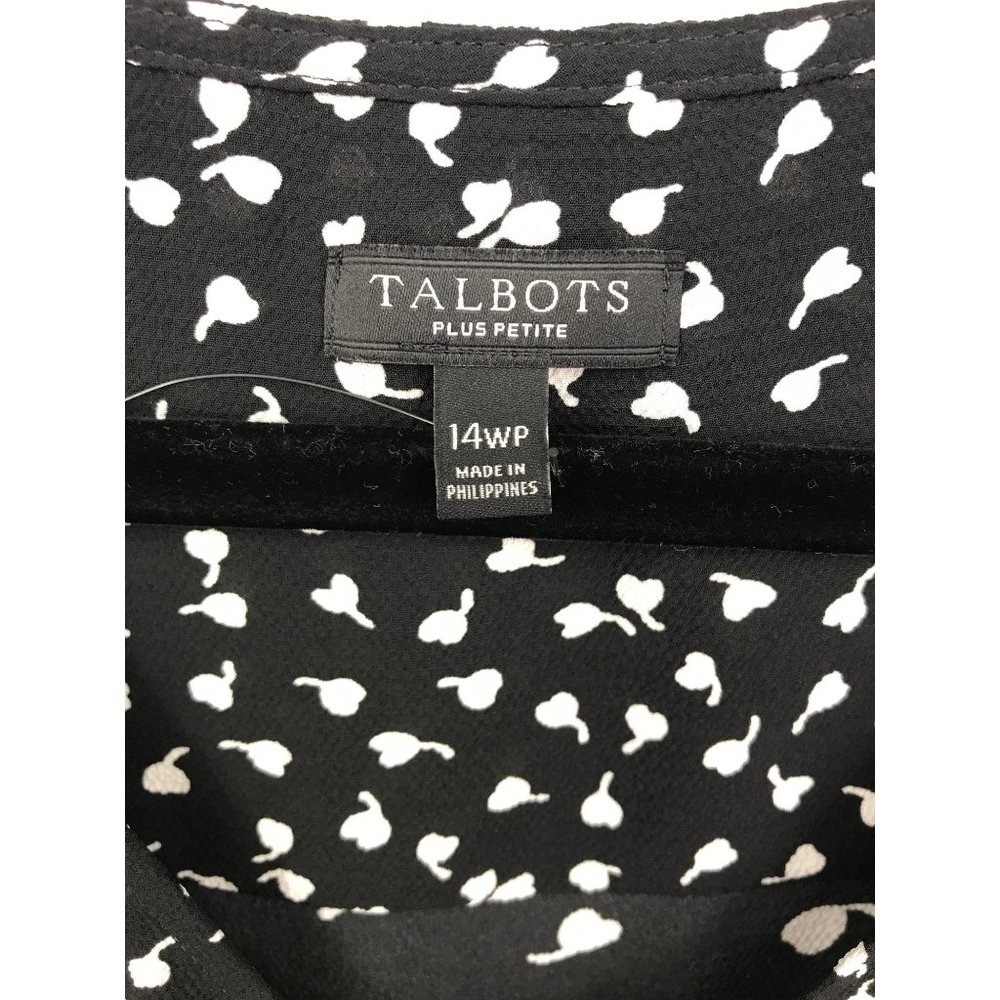Talbots Gauze Button V-Neck Short Sleeve Blouse 14 Petite - Picture 3 of 5